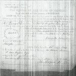 Marriage License of Isaac Brewer and Arzilla Capes
