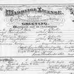 Marriage License of Edwin F. Wells and Minnie Gouge