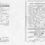 Marriage License (page 2) of Edwin F. Wells and Minnie Gouge