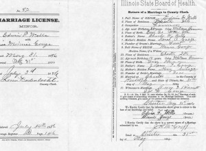 Marriage License (page 2) of Edwin F. Wells and Minnie Gouge